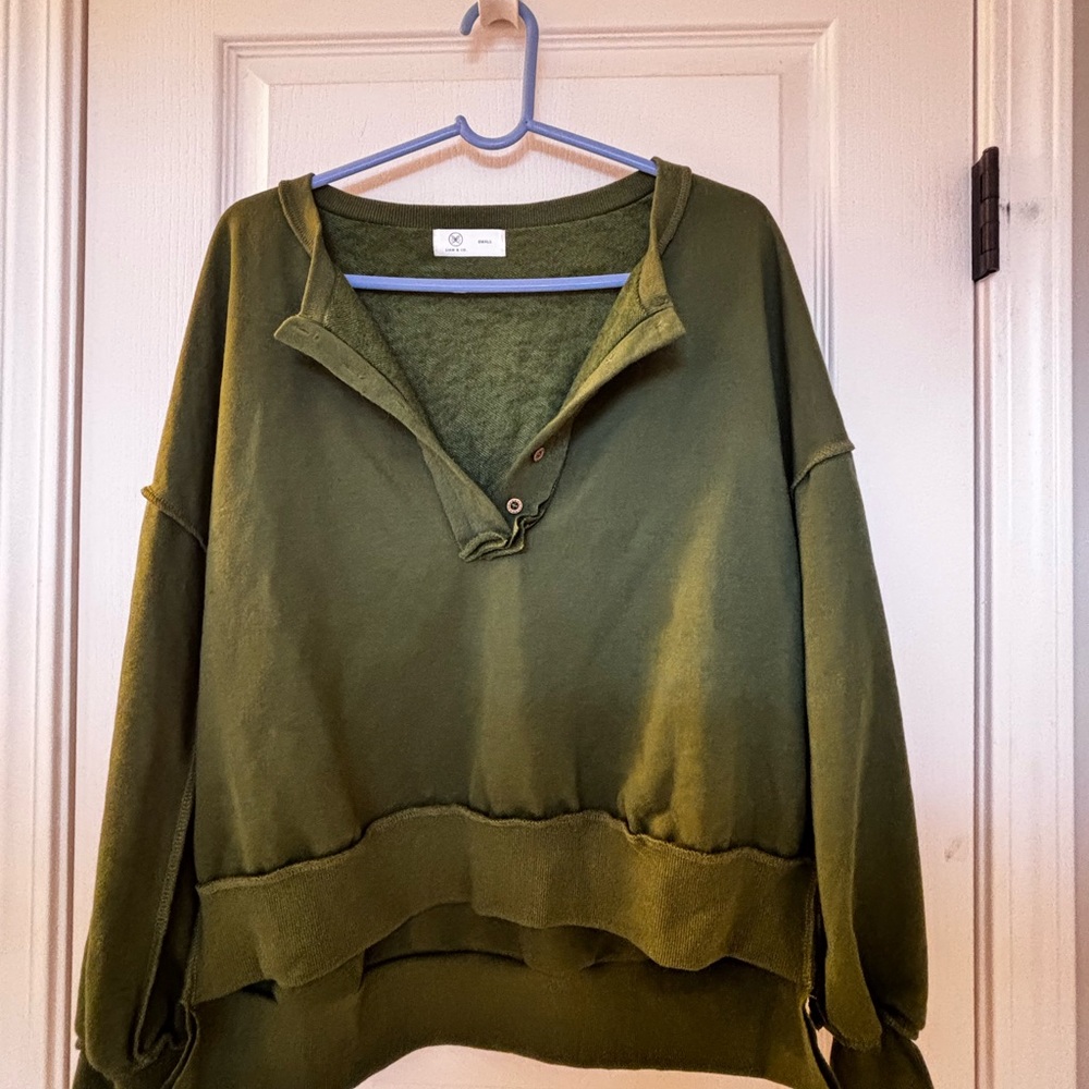 Green Button-Up Sweater